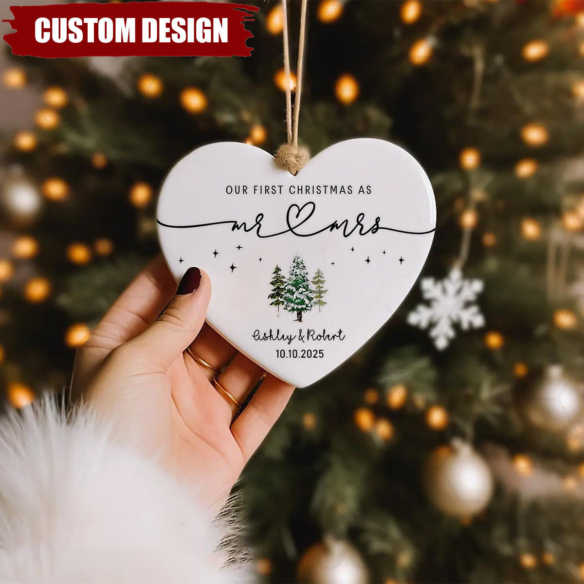 mr mrs ornament - Wedding Gift - Personalized First Christmas Keepsake - Our 1st Christmas Mr & Mrs Ornament - Housewarming mr and mrs idea