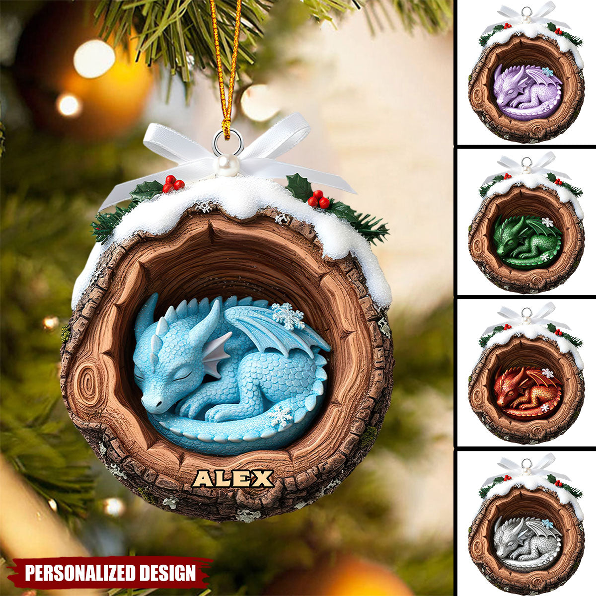 Personalized Baby Dragon Acrylic Christmas Ornament