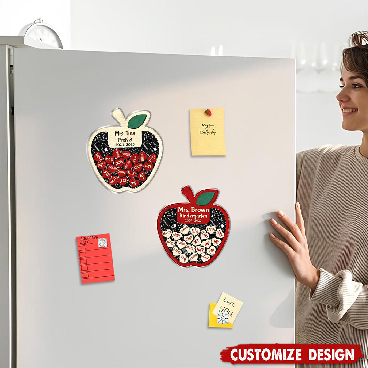 Personalized Teacher Apple Magnet-Teacher Gifts