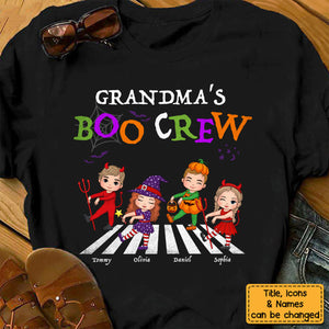 Halloween Grandma's Boo Crew - Personalized T-shirt - Halloween Gift for Grandma, Nana, Mimi, Mom
