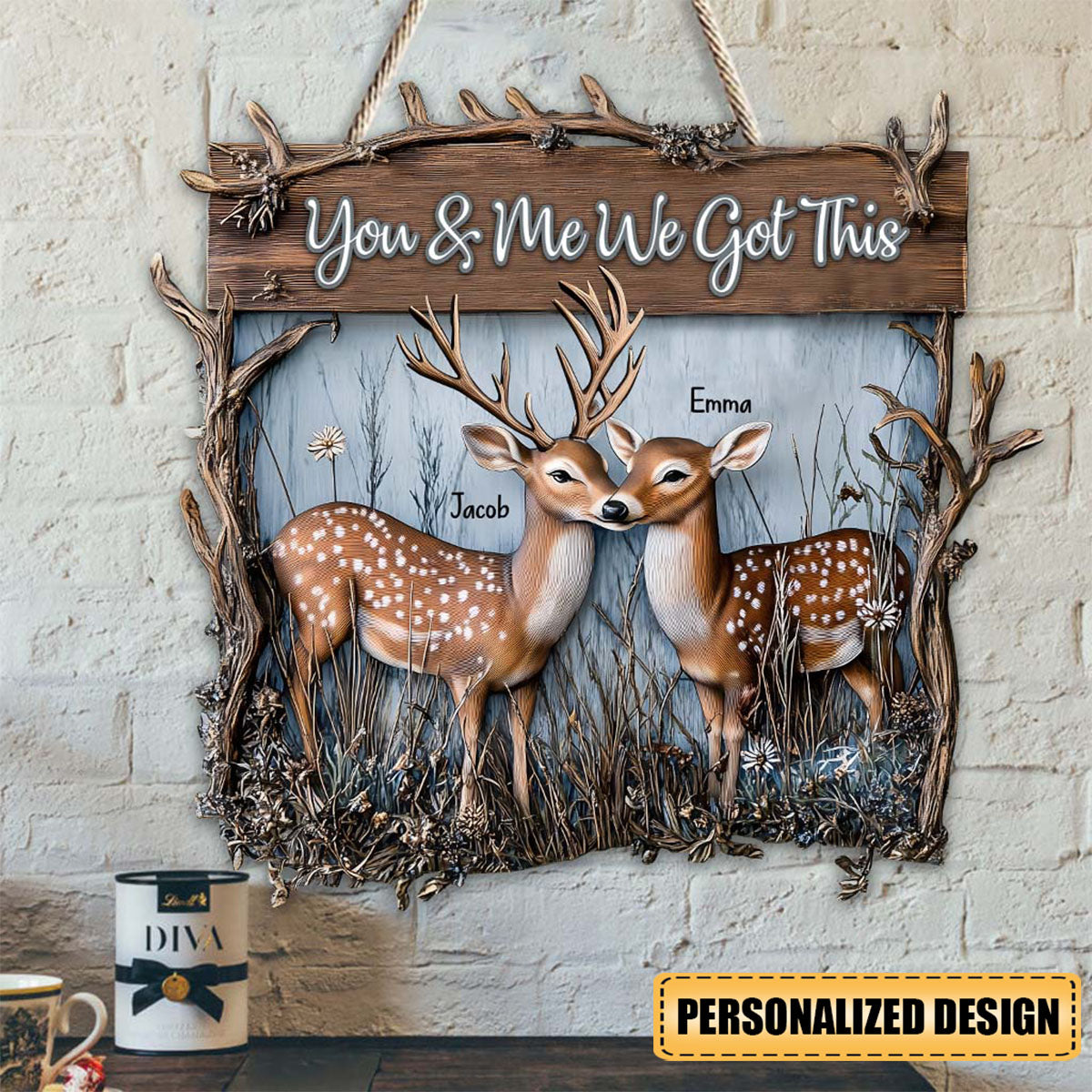 You And Me We Got This Dear Couple - Personalized Hunting Wood Sign