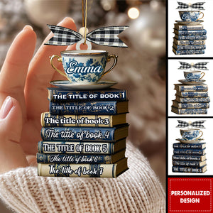 Personalized Book Lover Christmas Tree Ornament Gift For Librarians & Bibliophiles