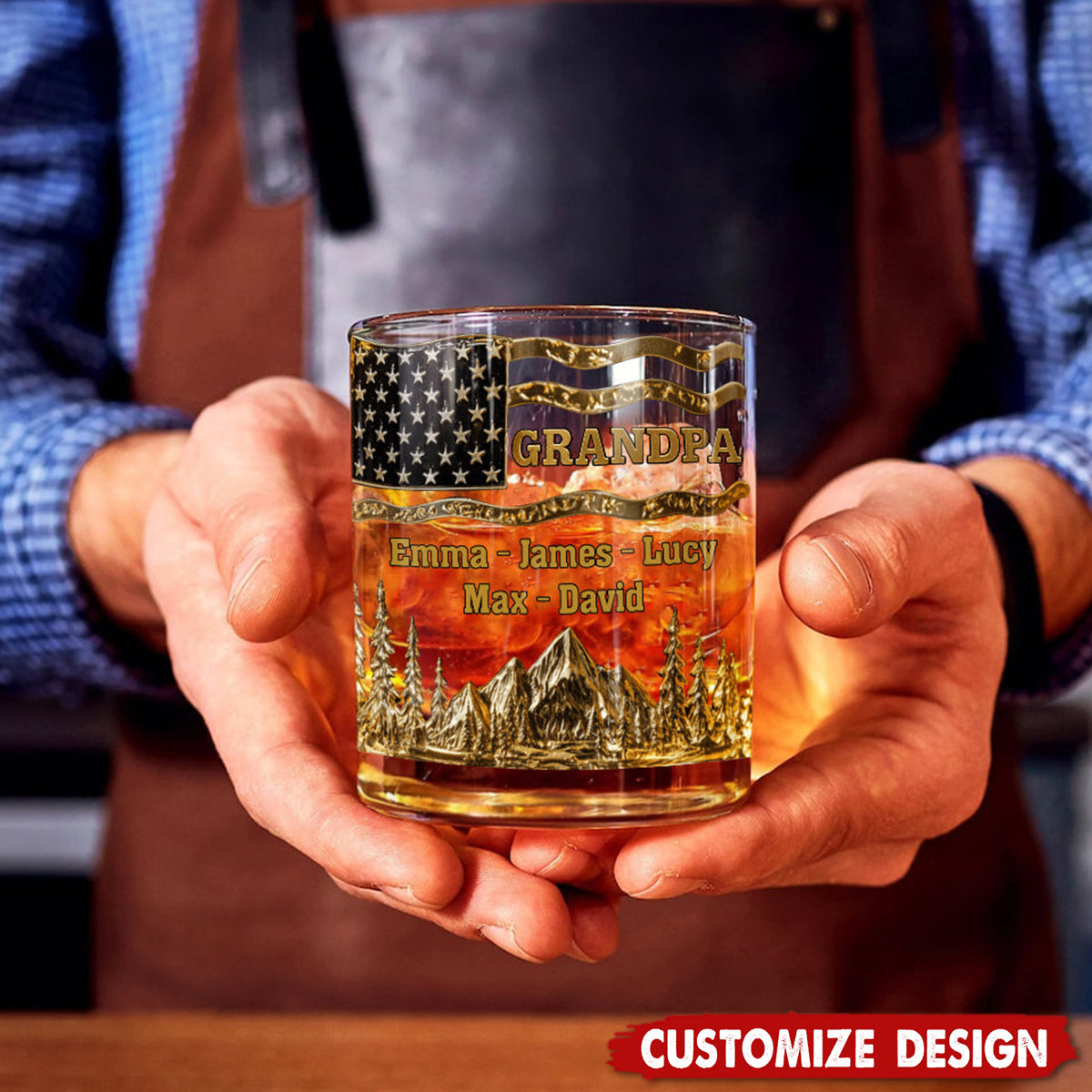 Cool Grandpas Drink Whiskey - Personalized Grandpa Whiskey Glass