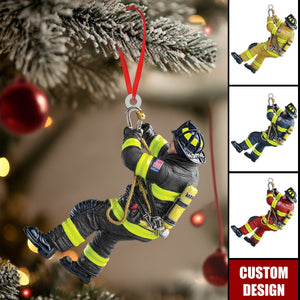 Personalized Firefighter Christmas Ornament - Custom Fireman Gift