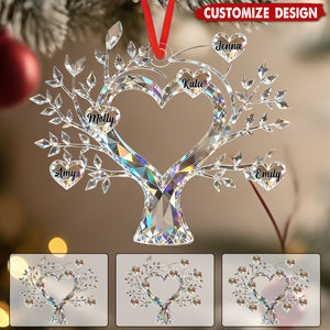 Personalized Tree of Life Family Member Crystal Ornaments