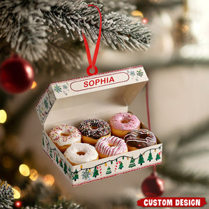 Stacked Donut Christmas Tree Ornament, Doughnut Lover Foodie Holiday Decor, Funny Bakery Gift