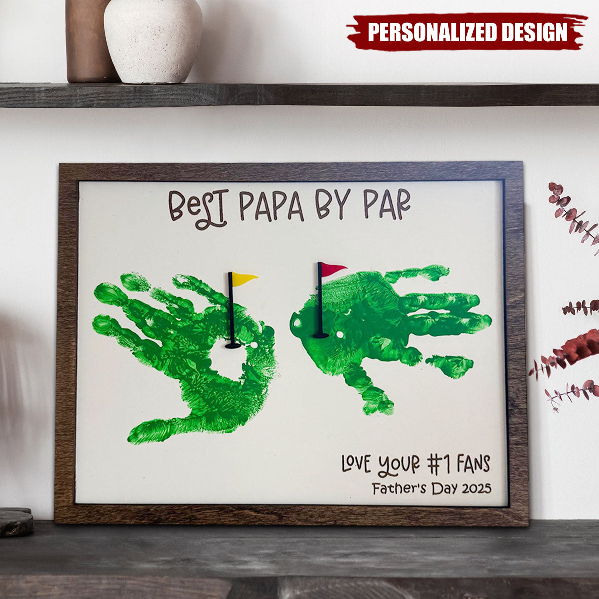 Personalized Father’s Day Golf Handprint Sign-Golf Theme Gift for Grandpa