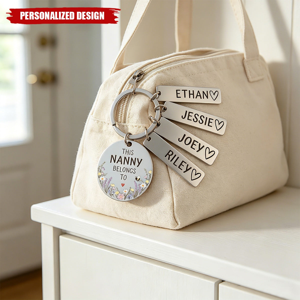 Personalised Flower Family Keychain-Gift For Family