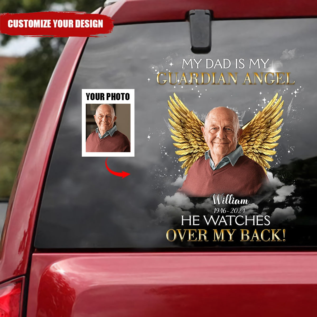 Personalized Memorial Mom/ Dad Sticker/Decal - Memorial Gift Idea For ...