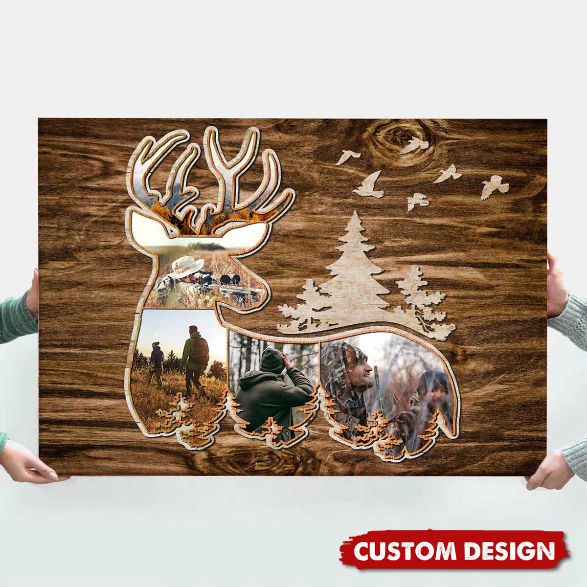 Personalized Deer Photo Collage Poster, Hunting Gifts For Deer Hunters