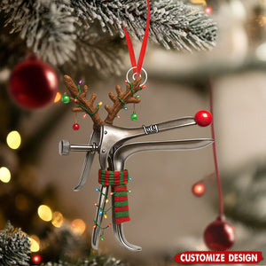 Funny Speculum Reindeer Christmas Ornament: OBGYN Gag Gift