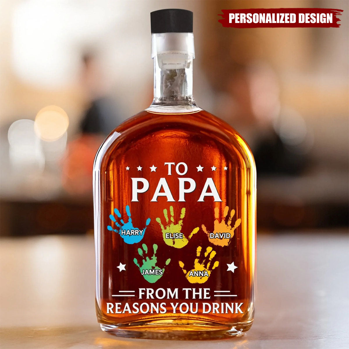 To My First And Forever Hero-Personalized Whiskey Bottle-Gift For Dad,Grandpa