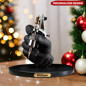 Personalized Tattoo Machine Christmas Plaque-Tattoo Artist Gift