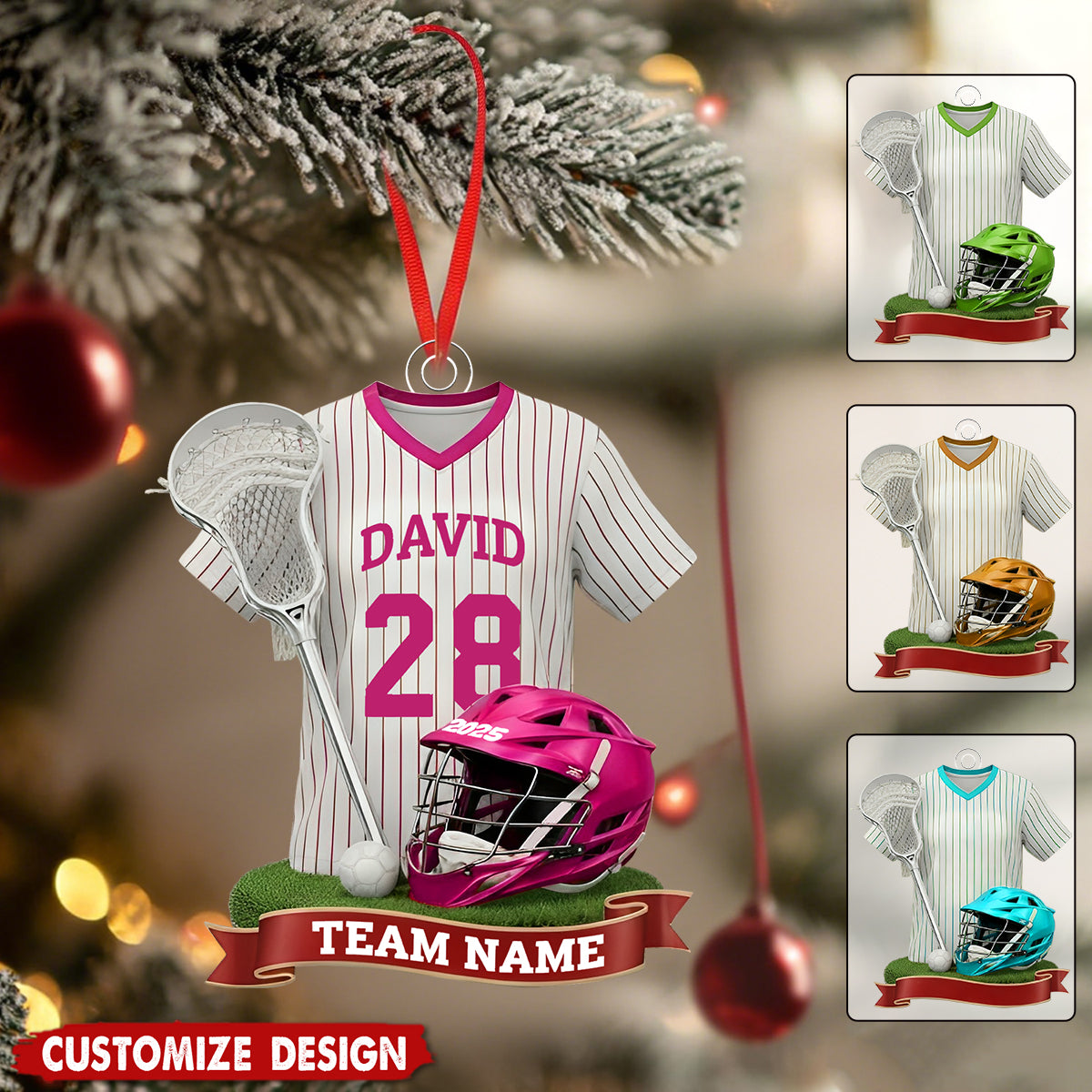 Personalized Lacrosse Ornament - Custom Jersey Player Name Team Gift 2025