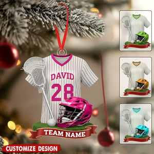Personalized Lacrosse Ornament - Custom Jersey Player Name Team Gift 2025