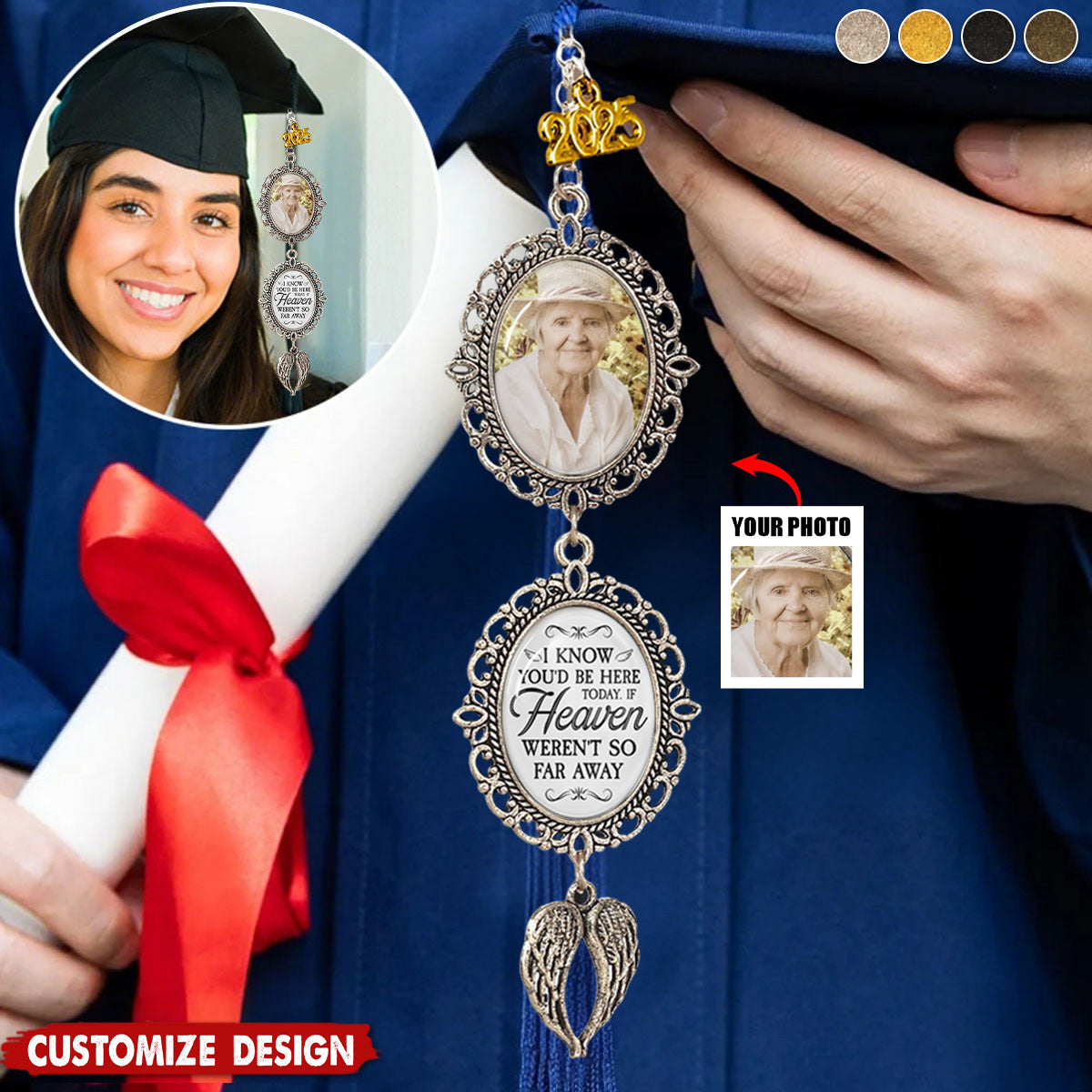 Personalized Class Of 2025 Graduation Tassel Photo Charm