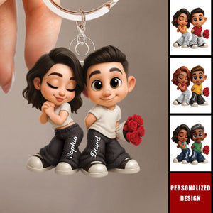 Personalized Together Y2K Couples  Keychain - Gift for Couple, for Him, for Her