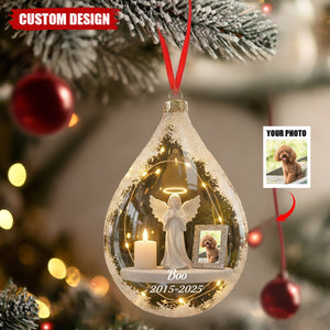 Personalized Angel&Candle Memorial Christmas Ornament – Memorial Gift For Dog Cat Lovers
