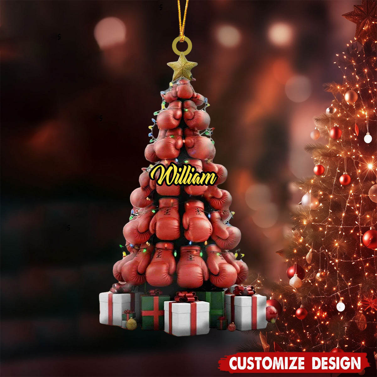Personalized Boxing Gloves Tree Ornament - Gifts For Boxing Lovers