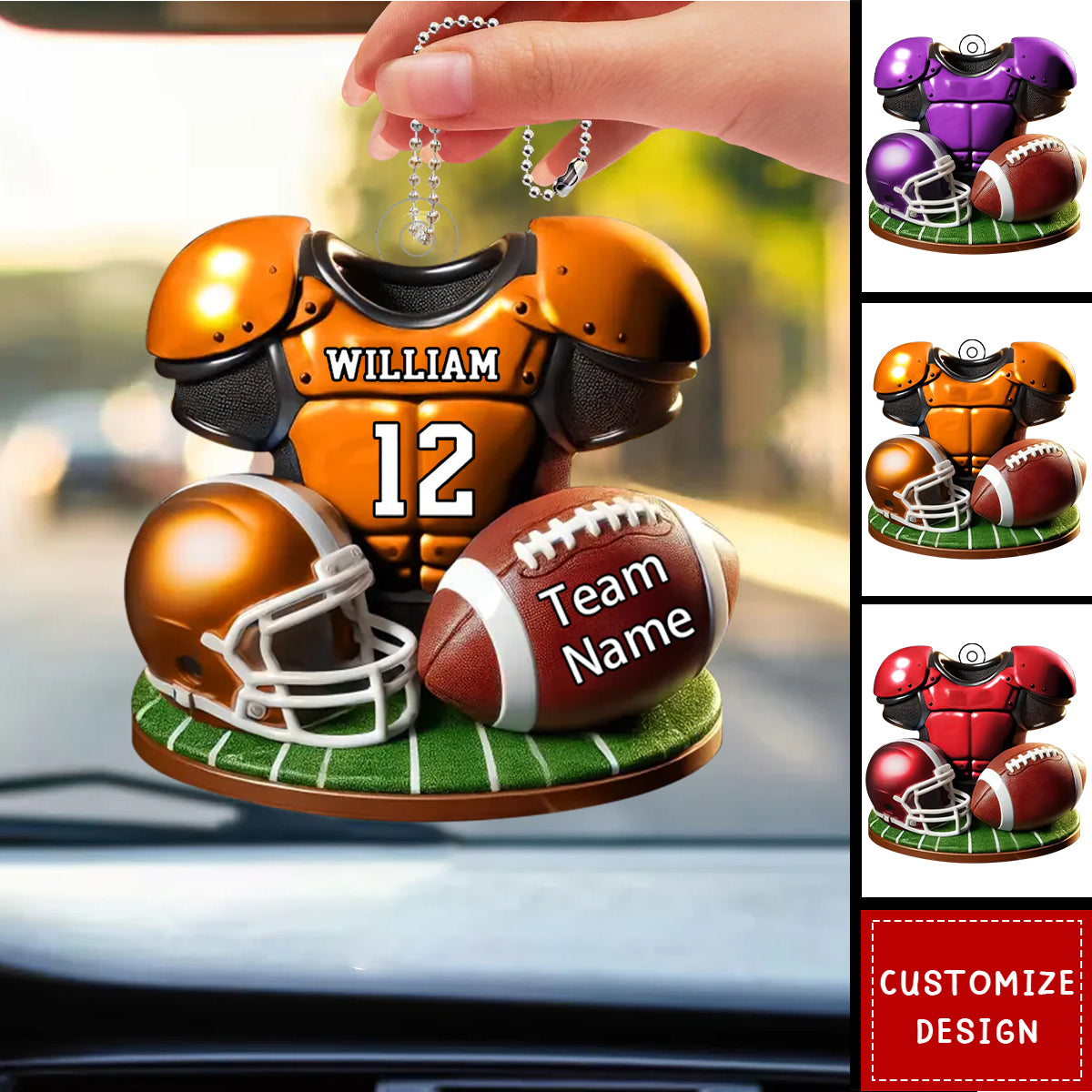 Personalized American Football Car Ornament - Gift For American Football Lovers - New Release