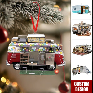 Personalized Camper Van Christmas Ornament, Gift For Travelers, Camper Keepsake, Adventure Gift, RV Decor, Travel Trailer Ornament
