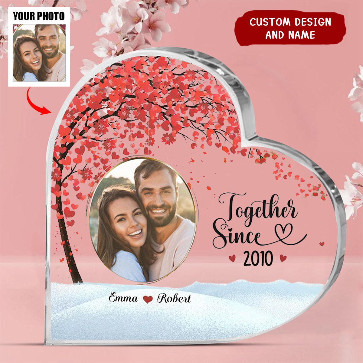 Personalized Custom Heart Shaped Acrylic Plaque,Gift For Husband,Wife