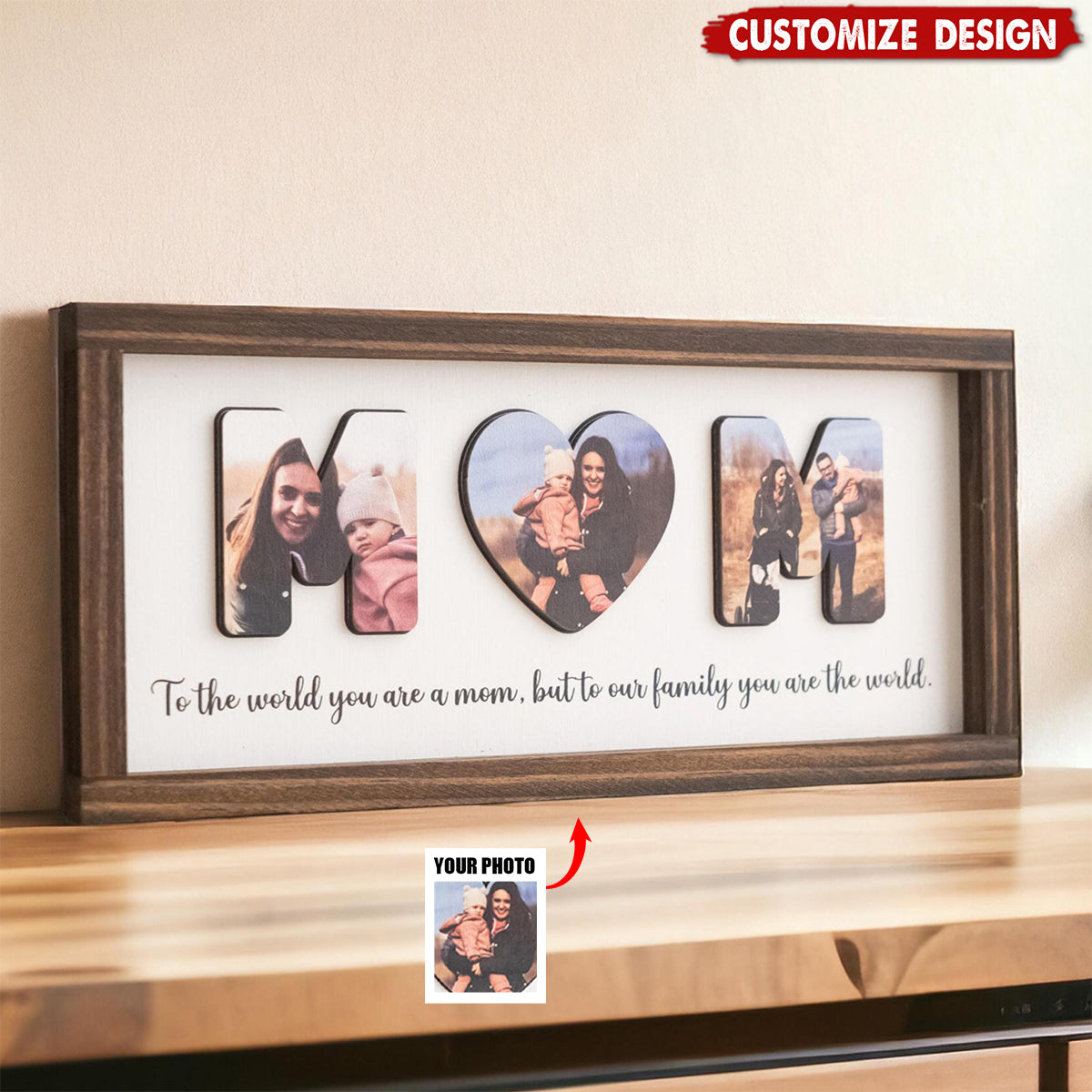 Personalized 2-Layered Wooden Plaque - Mother’s Day Gift For Mom