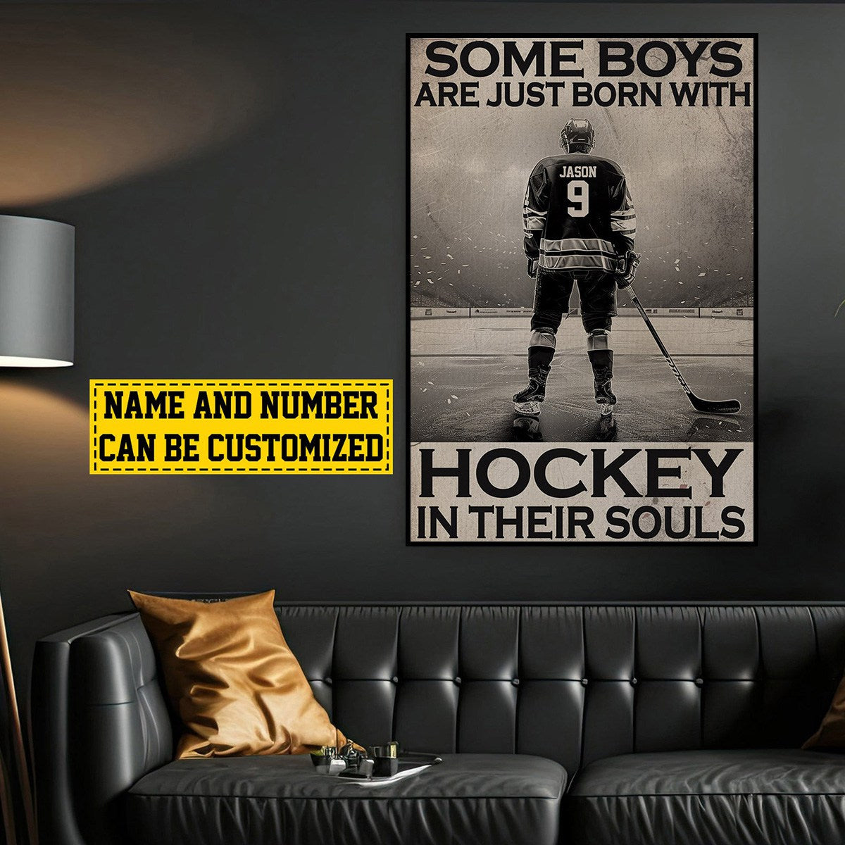 Some Boys Are Just Born With Personalized Hockey Poster-Gift For Hockey Lovers