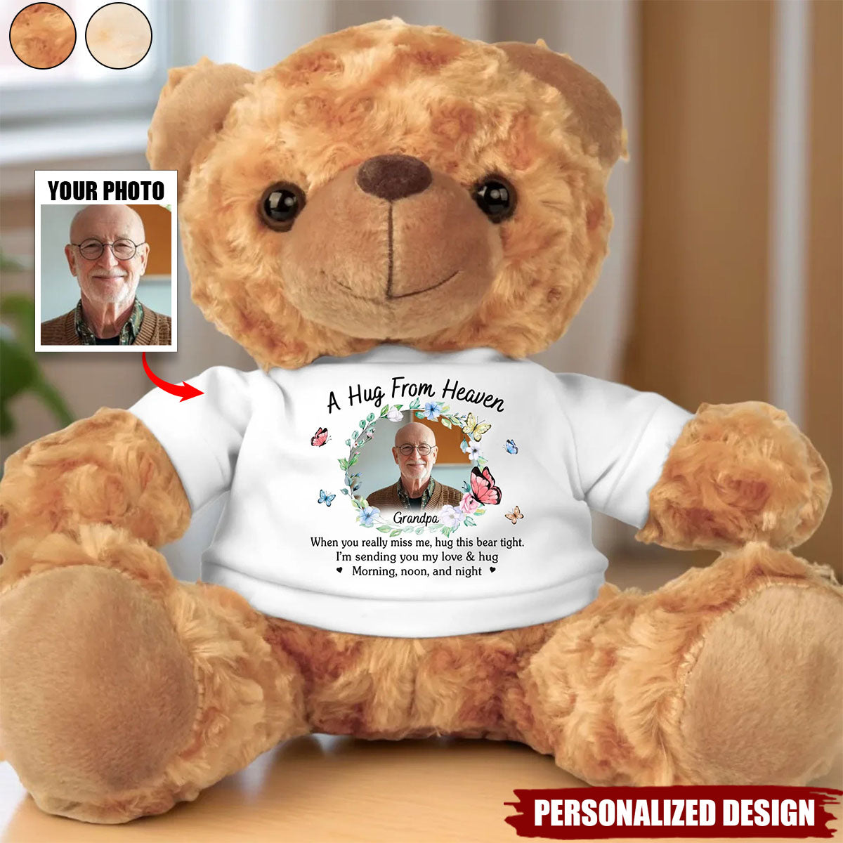 Sending Hugs From Above-Personalized Memorial Bear Plush