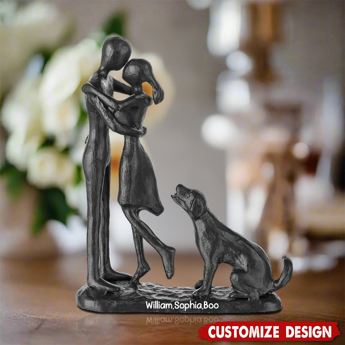 Personalized Couple Love With Dog Acrylic Plaque - Gift for Couple