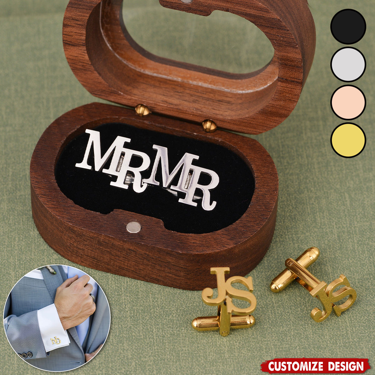 Personalized Name Cufflinks/Initial Cuff Links/Groomsmen Cufflinks