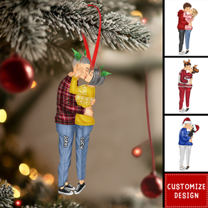 Personalized New Couple Kiss Ornament - Gift For Couple