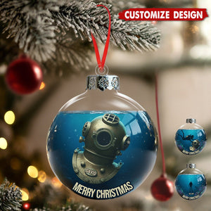 Diving Home For Christmas - Personalized Scuba Diving Ornament