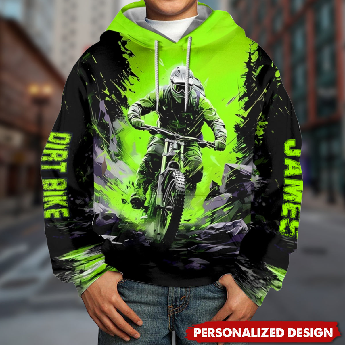 Cool Dirt Bike, Motocross-Personalized Dirt Bike Hoodie