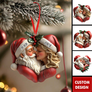 Personalized Romantic Santa And Mrs. Claus Christmas Ornament - Gift For Couple