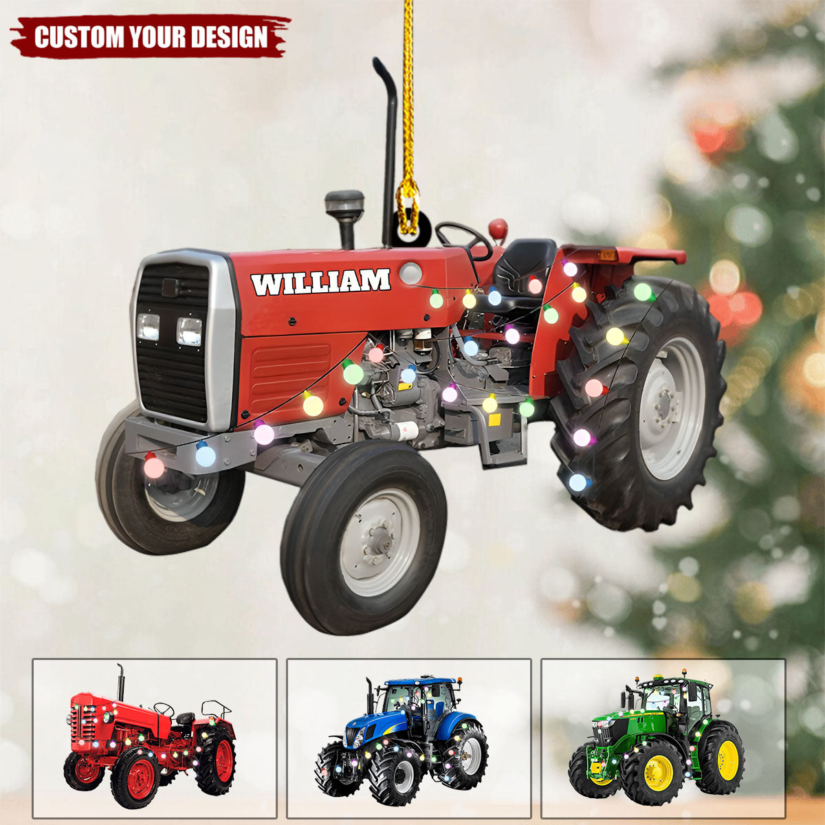 Personalized Tractor Christmas Ornament - Christmas Gift For Farmer