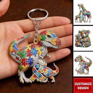 Strong Mama - Personalized Autism Awareness Keychain