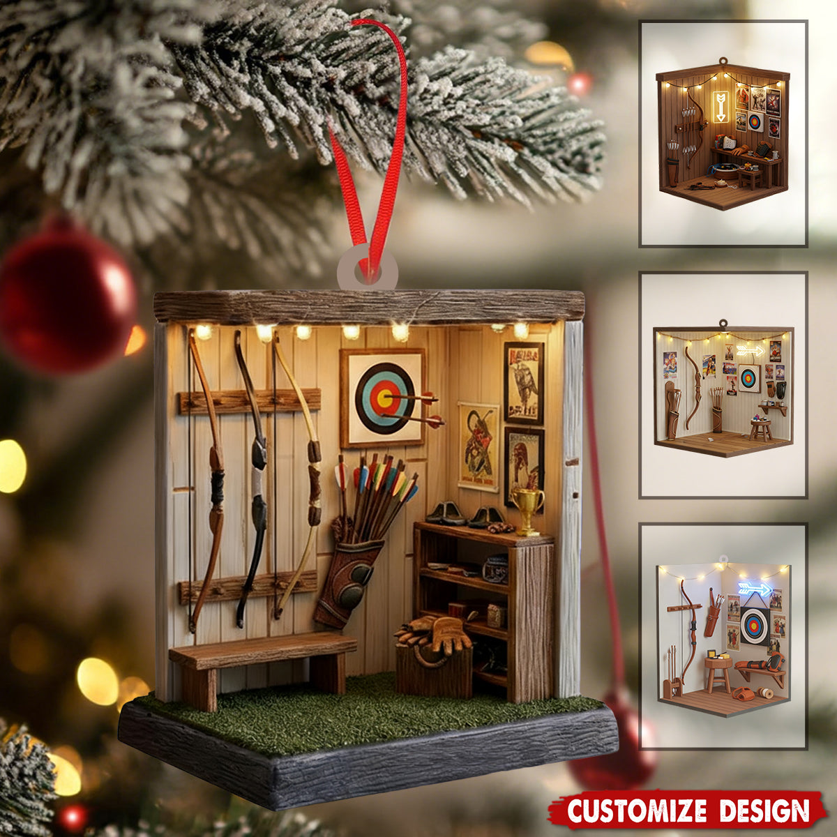 Personalized Archery Christmas Ornament - Gift for Bowhunters, Archery Lover