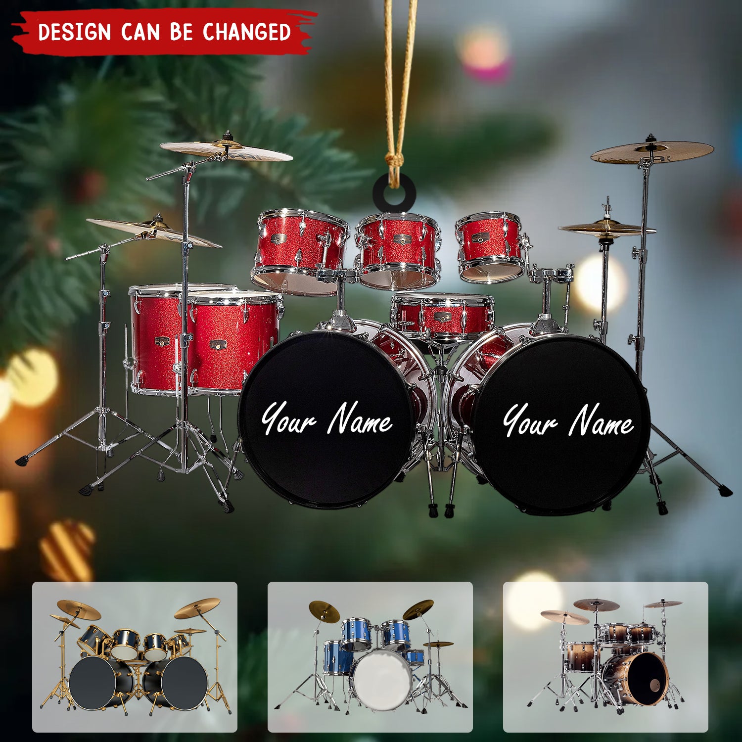 Drums Styles Colorful Drums Personalized Christmas Ornament - Gift For Drummer