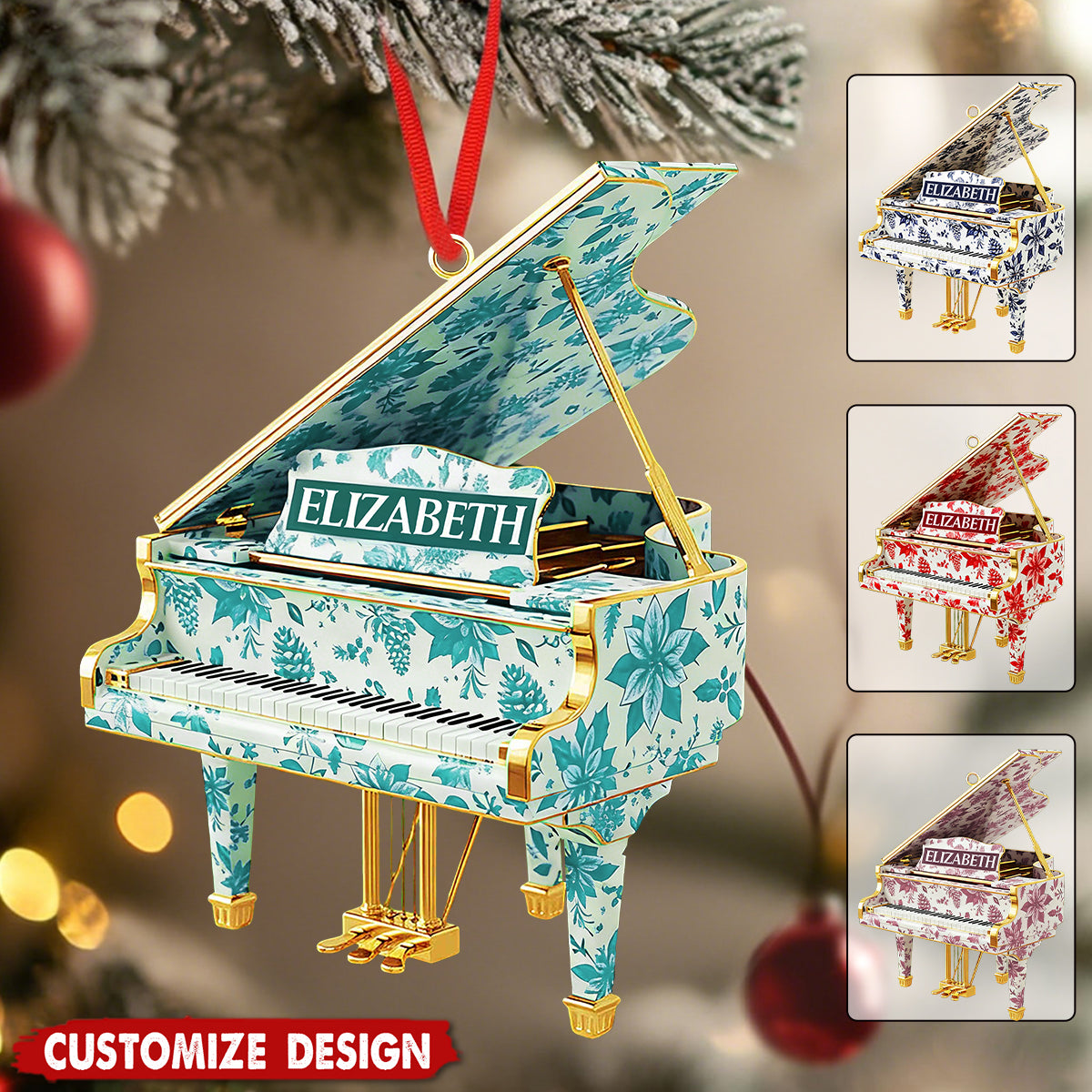 Personalized Piano Christmas Ornament - Gift For Piano Lovers, Musician And Piano Player
