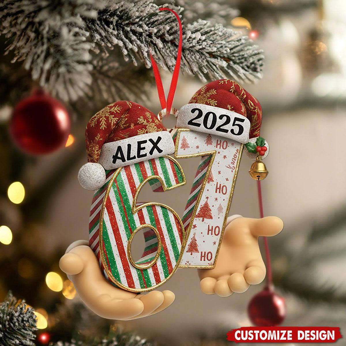 personalized 67 ornament 2025 funny