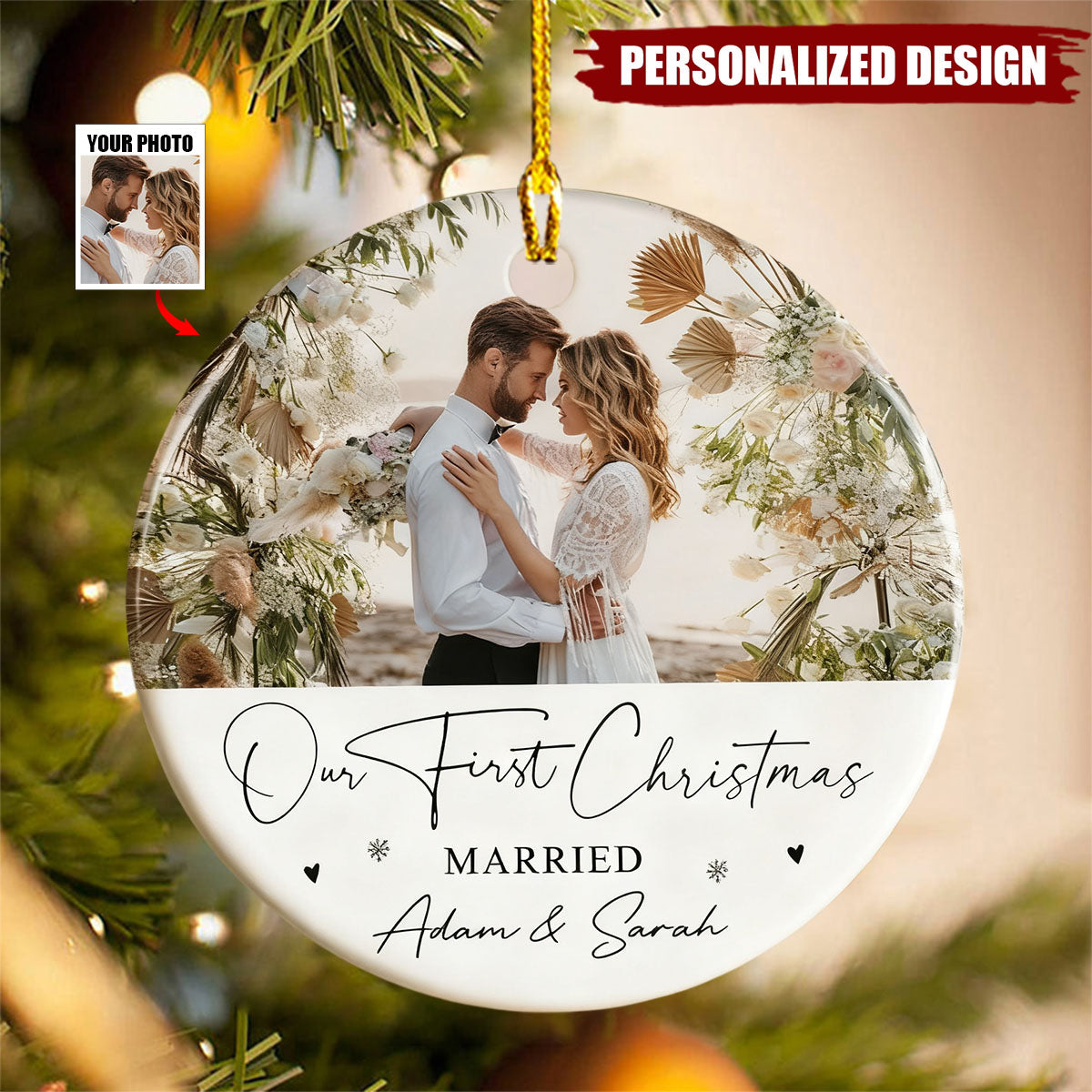 Personalised 1st Christmas as Mr and Mrs Ornament