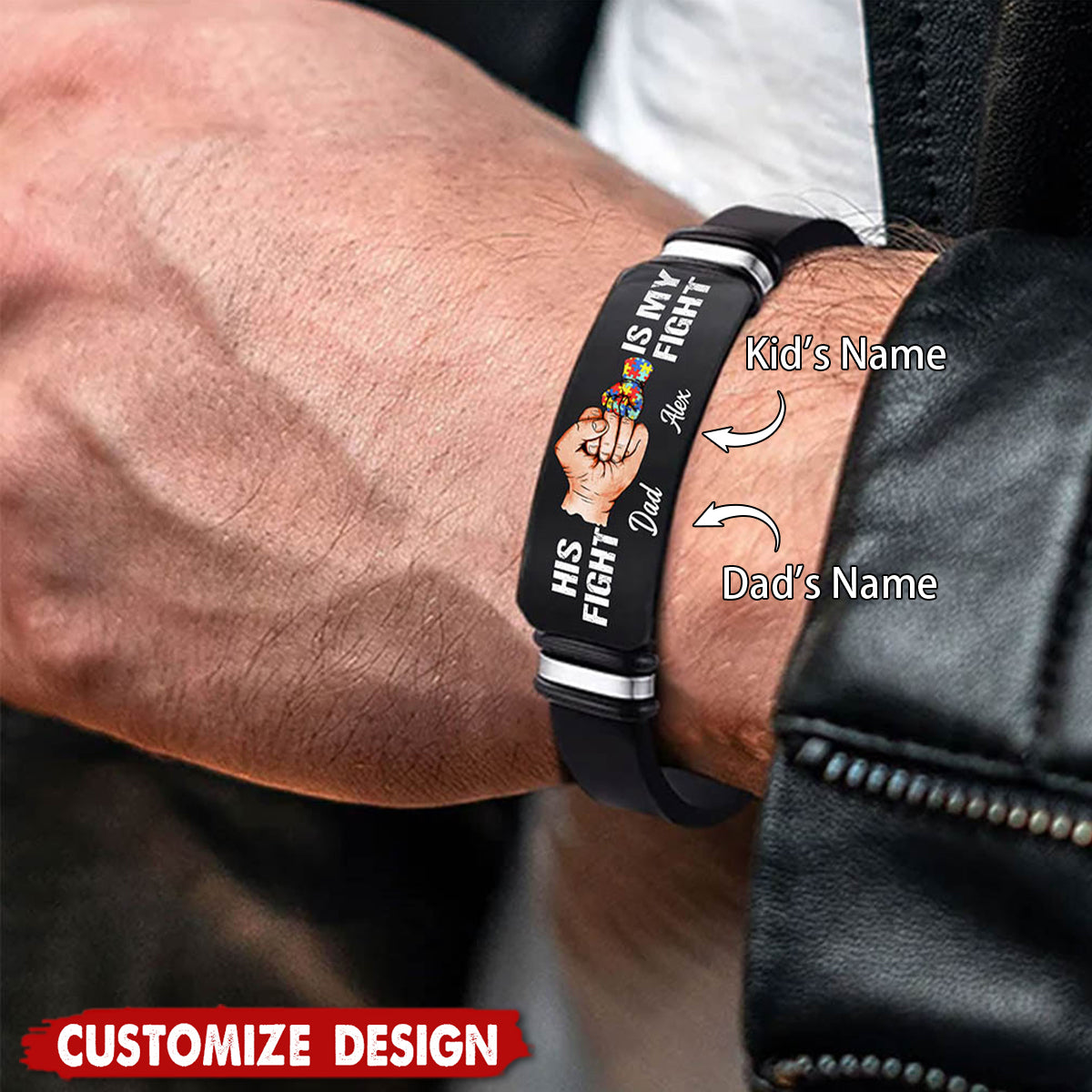 Personalized Autism Dad Bracelet-Gift For Autism Family,Father Day Gift