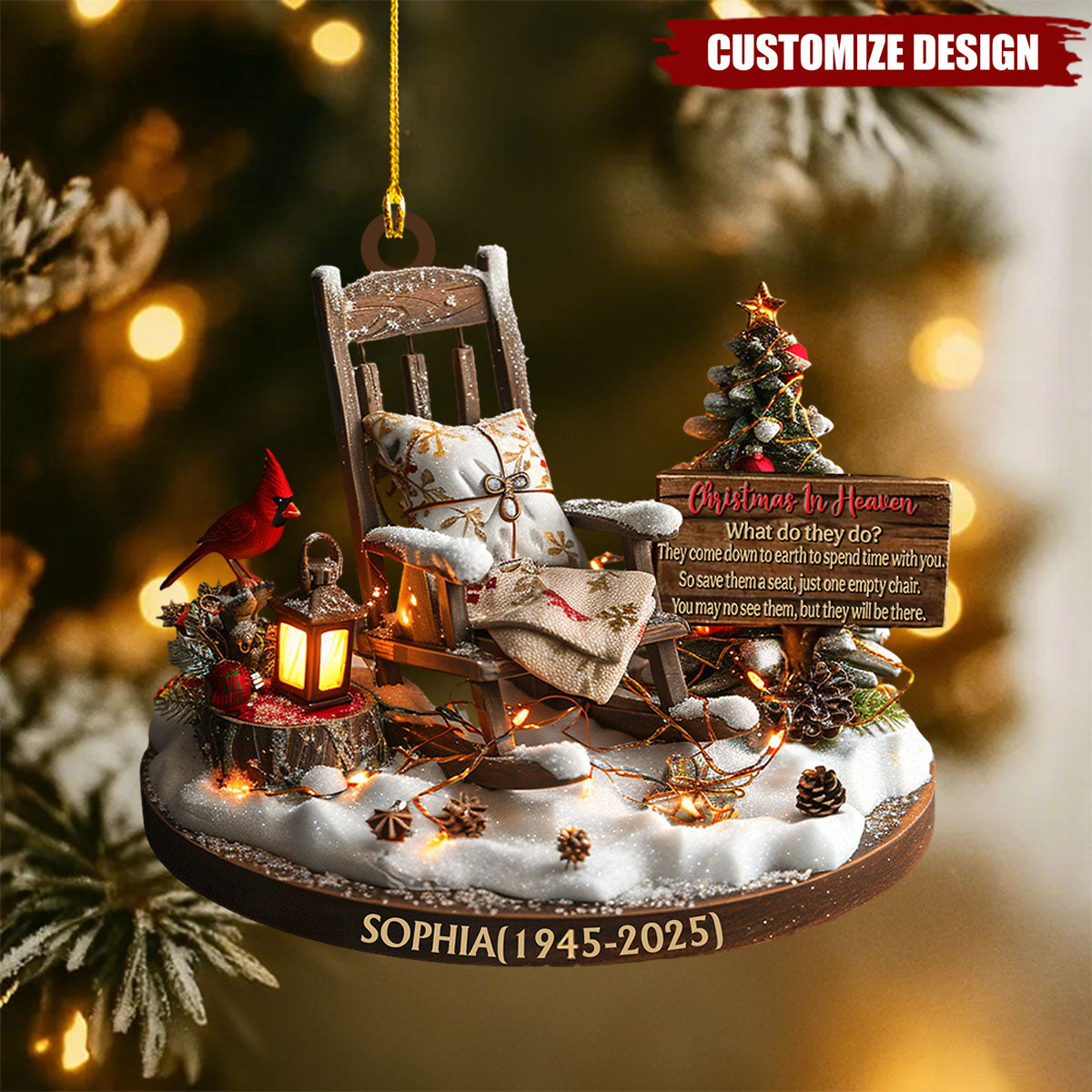 Christmas In Heaven - Personalized Memorial Custom Ornament