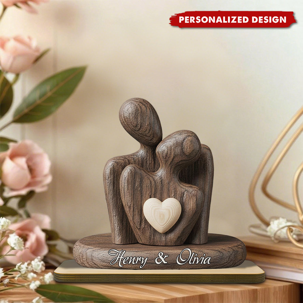 Personalized Couple Wooden Plaque-Anniversary Valentine Gift