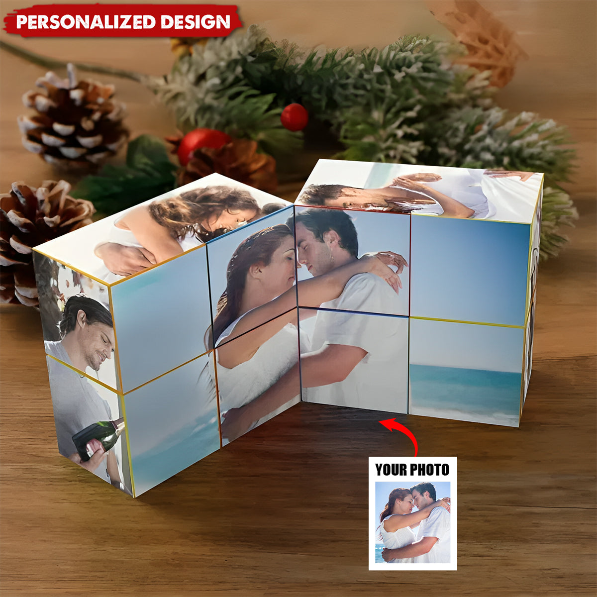 Personalized Eternal Love Custom Photo Cube-Wedding/Anniversary  Gift