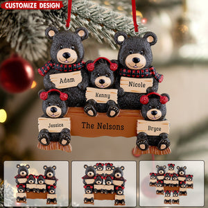 Holiday Bear Family - Personalized Ornament - Gift For Family