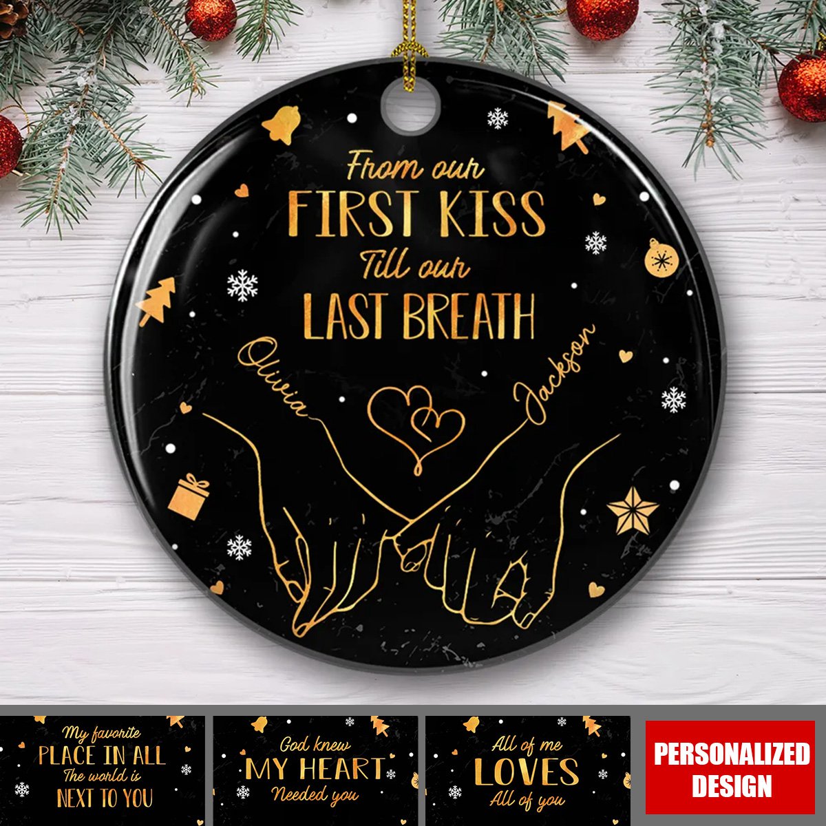 2024 New Release My Heart Is Perfect Because You Are Inside - Personalized Custom Ceramic Ornament