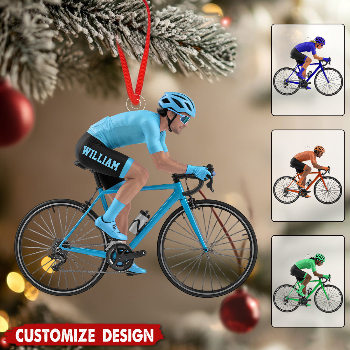 Personalized Bike Rider Christmas Ornament - Gift for Cycling Enthusiast And Cyclist
