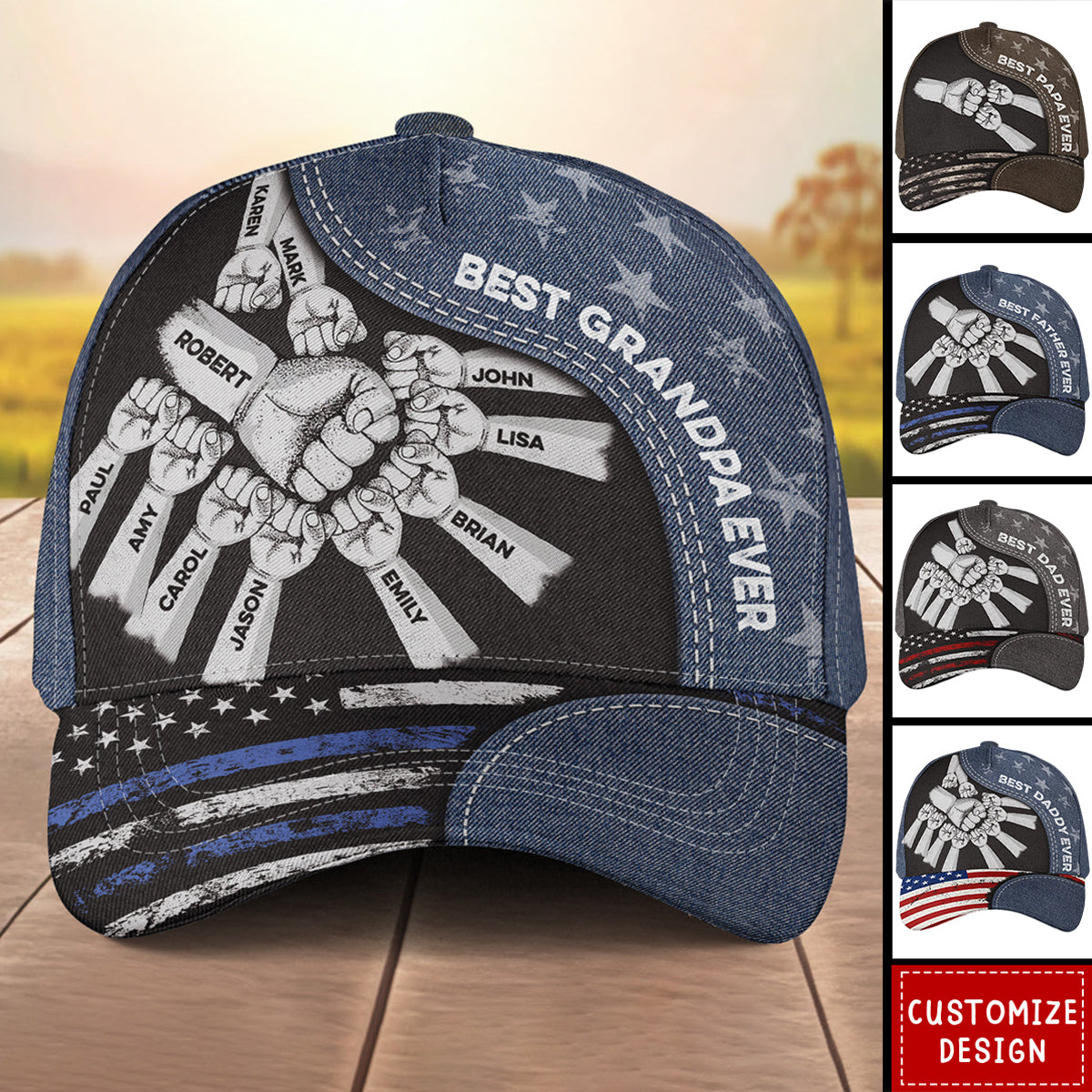 Best Papa Ever-Personalized Classic Cap